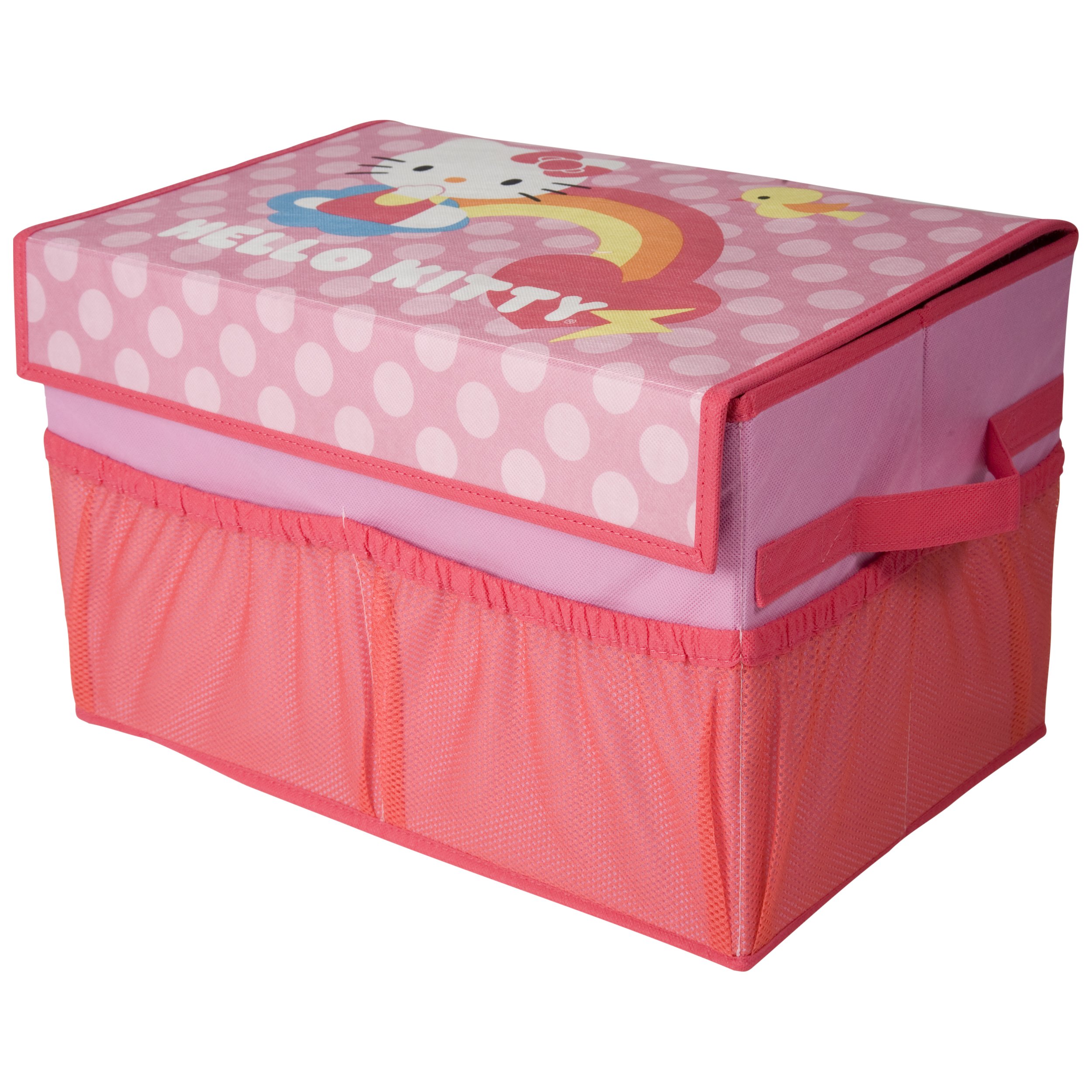 Hello Kitty Collapsible Storage Trunk With Mesh Pockets Storage