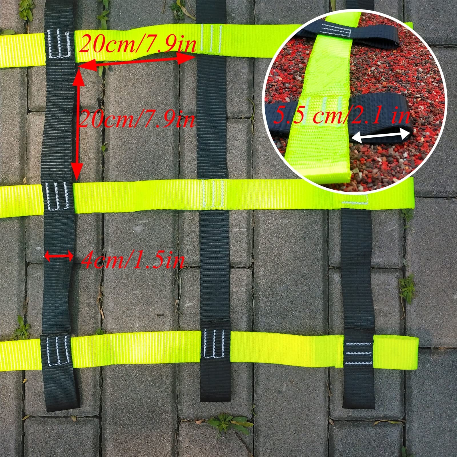 Wytrzymała siatka na przeszkody wspinaczkowe dla dzieci i dorosłych – 1,5 x 7,9 m, zestaw huśtawek na siłownię w dżungli, sprzęt do zabawy do domków na drzewie i torów przeszkód