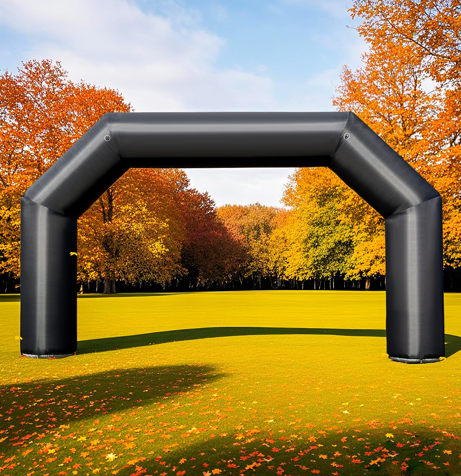 OZIS Inflatable Arch Black 20ft, Inflatable Archway Built in 150W Blower, Inflatable Start Finish Arch for Party,5K Race,Outdoor Advertising Commerce,School Sport (COMPLETE.)