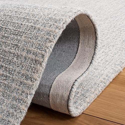 Miniatura 7 de SAFAVIEH Abstract Collection - Alfombra de área de 9 x 12 pies, gris claro y marfil, lana hecha a mano, ideal para zonas de alto tráfico en sala de