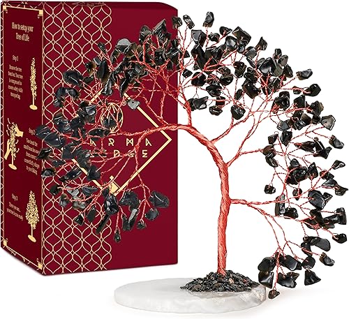 Miniatura 50 de Árbol de la vida de cristal curativo de 7 chakras, árboles bonsái hechos a mano para energía positiva, dinero y buena suerte, árbol para decoración