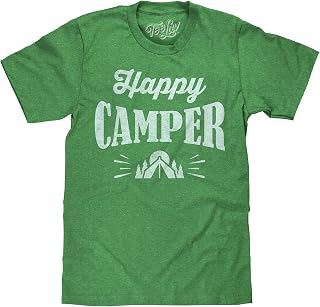 Men's Happy Camper Shirt - Faded Tent Graphic Camping T-Shirt