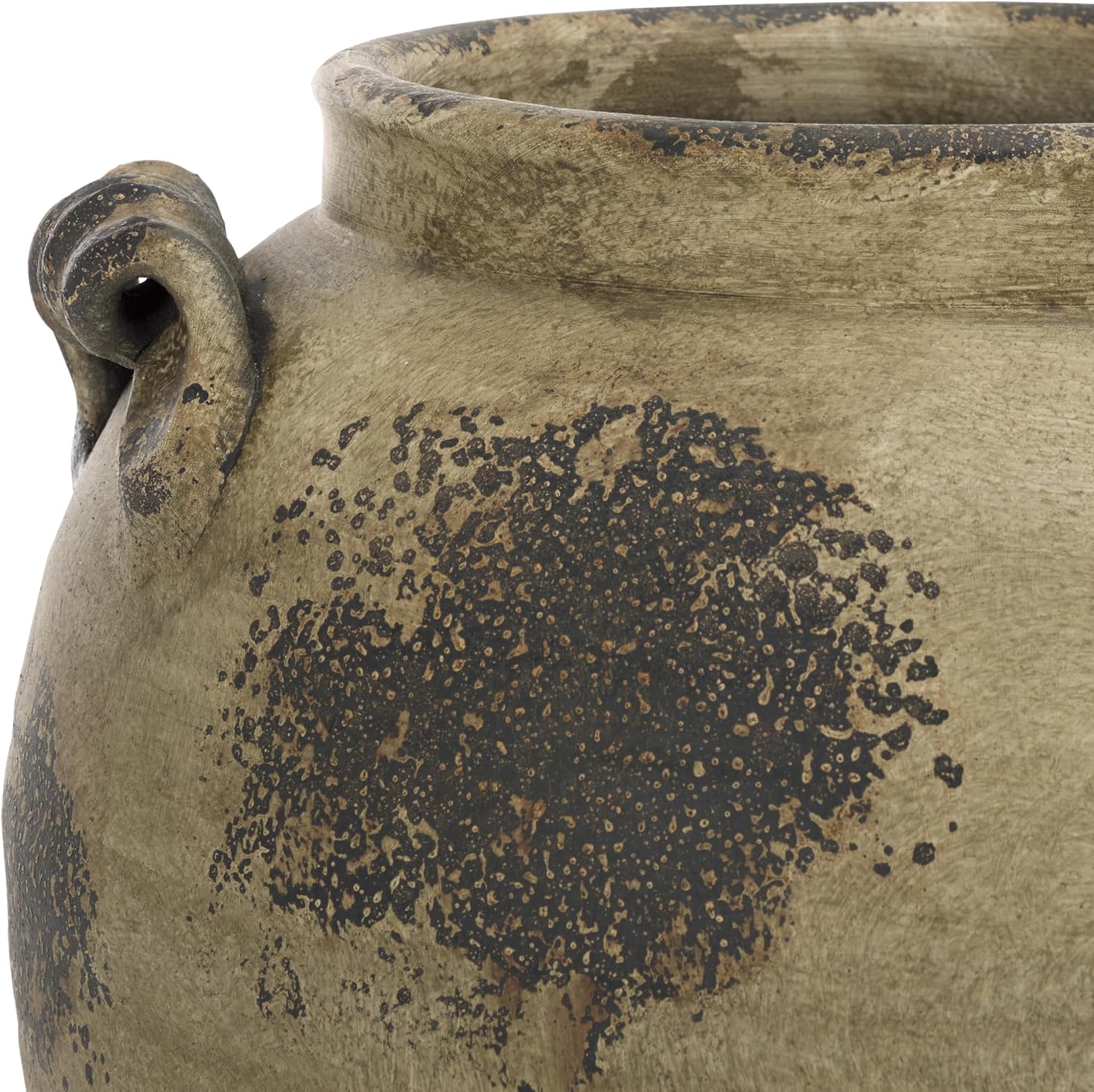 SAFAVIEH Home Collection Rhodes Terracotta Urn Vase Set of 2 – Weathered Grey Finish, Rustic Decorative Accent for Entryways, Shelves, or Mantels