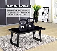 Vista 4 de Taelakeni - Juego de patas de banco de metal de 16 pulgadas, patas de mesa de café resistentes, trapezoidales