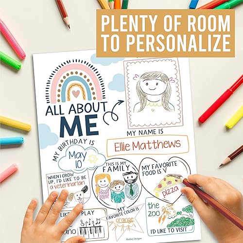 Miniatura 5 de Póster All About Me Elementary - Póster de 20 estrellas de la semana, póster de All About Me para preescolar y jardín de infantes, póster de