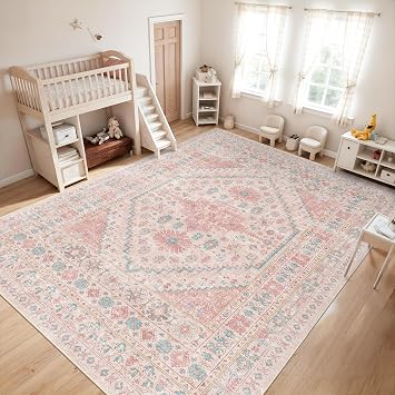 zesthome Pink Rugs for Bedroom-10x14 Area Rugs for Living Room,Girls Room