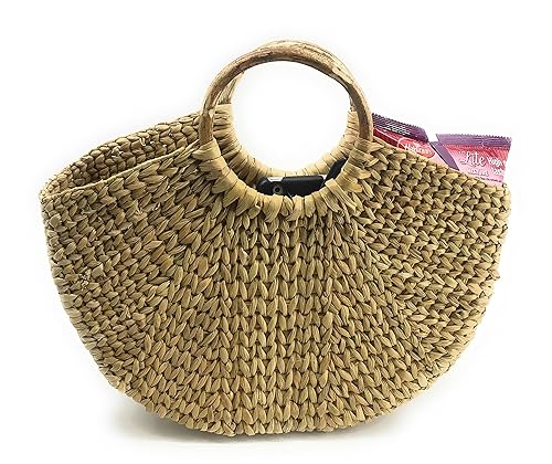Raizel Creations Handicraft Handbag/Shopping bag/Picnic bag/Beach bag for women/men- U Shape Dry grass/Natural Cane
