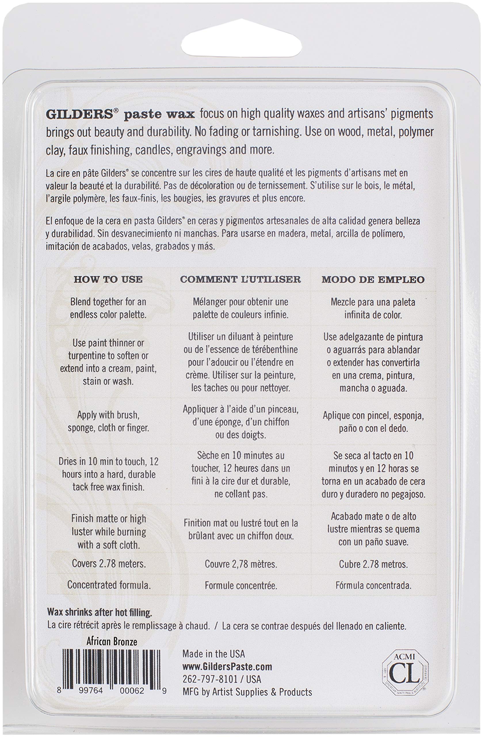 Gilders Paste243417 Wax - African Bronze, 10 oz.