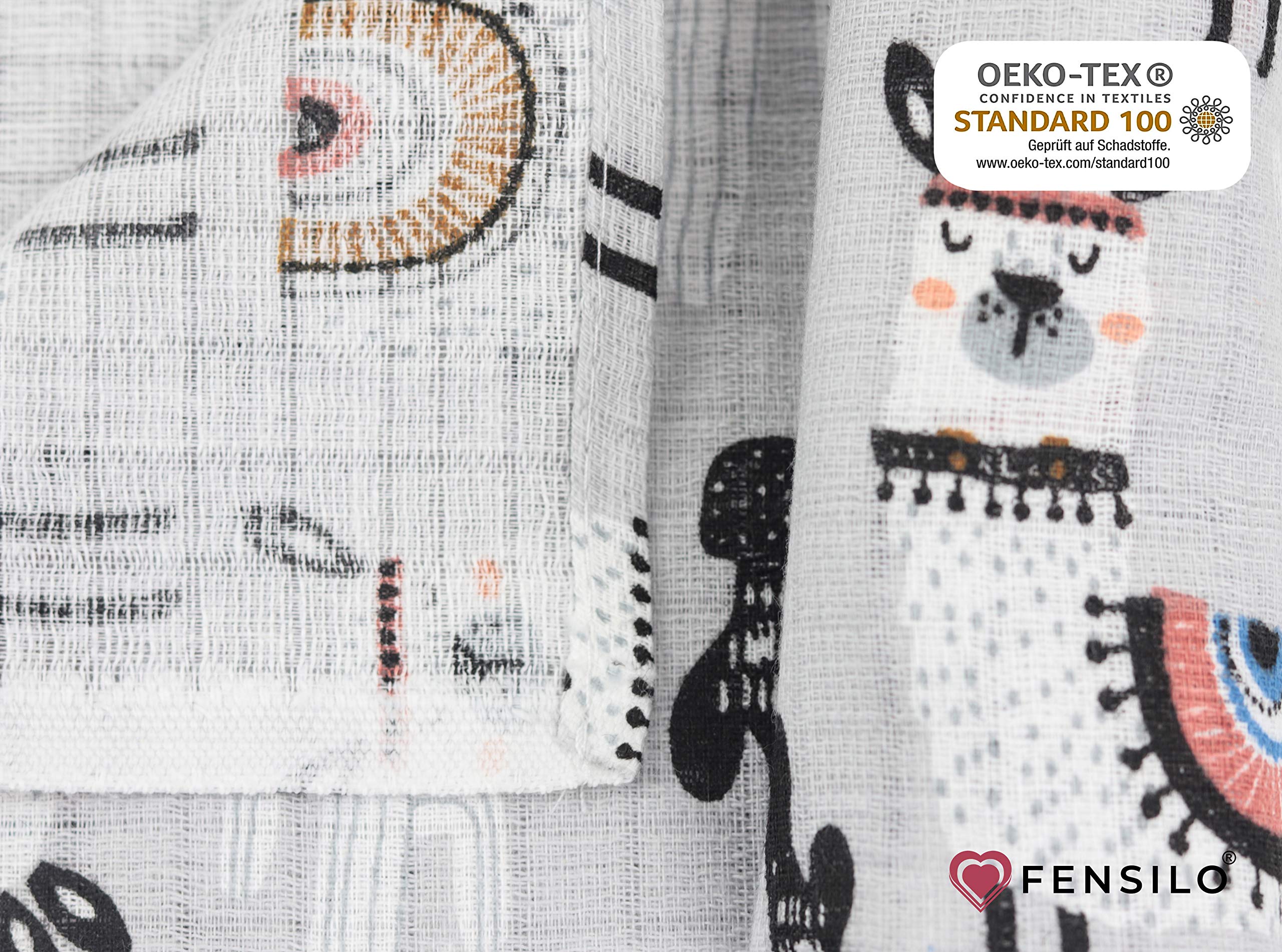 Neonato Mussola Pacco da 6 70x80cm Grigio Animali Bimbo e Bimba OEKO-TEX STANDARD 100