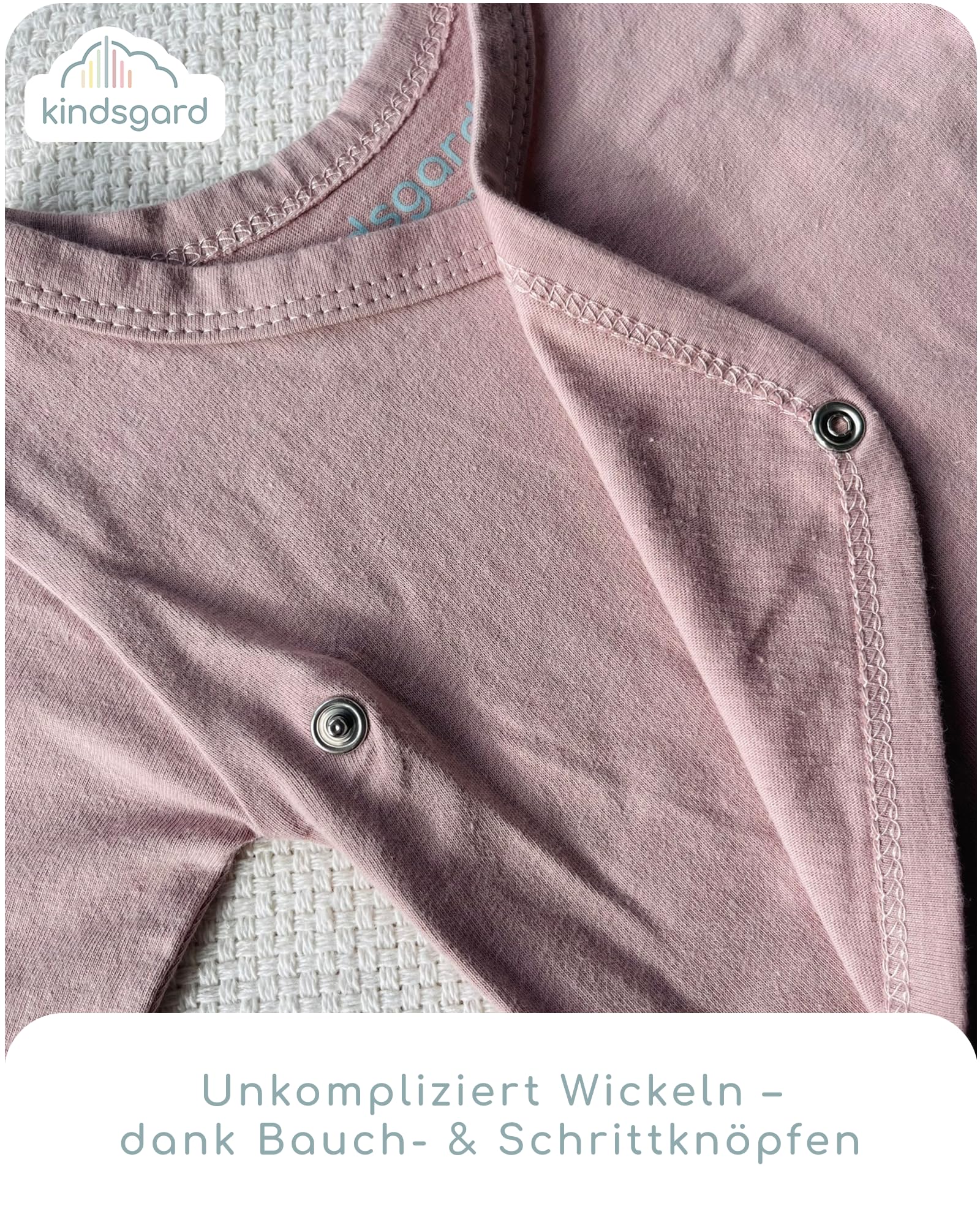 Kindsgard Wickelbody langarm „trunder“ – 5er-Pack – 100% Bio-Baumwolle – OEKO-TEX zertifiziert – weich, atmungsaktiv & pflegeleicht – Baby Body mit Druckknöpfen