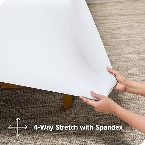 Miniatura 2 de Bare Home Juego de sábanas de punto elástico de microfibra de alta calidad, sábanas elásticas en 4 direcciones, sábana bajera elástica, sábana