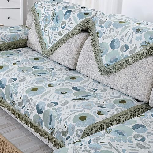 OctoRose - Protector de sofá y sofá con agarre antideslizante mejorado funda para sofá seccional funda para sofás con correas de sujeción