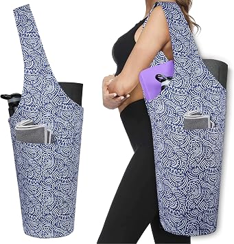 Yoga Mat Bag - Long Tote with Pockets - Holds More Accessories - Fits Most Mats