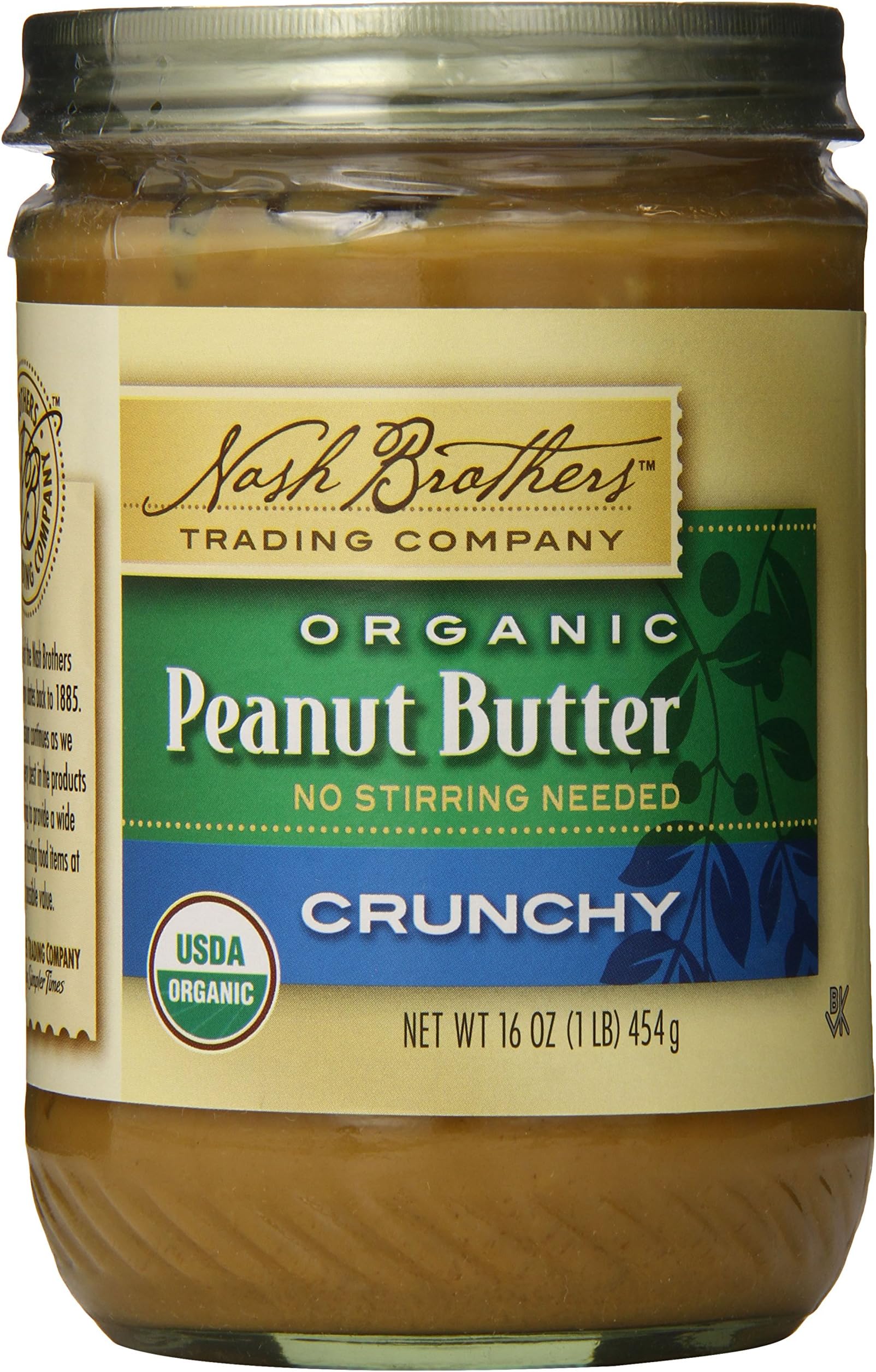 Nash Brothers Trading Organic Peanut Butter, Crunchy, 16 Ounce (Pack of 12)
