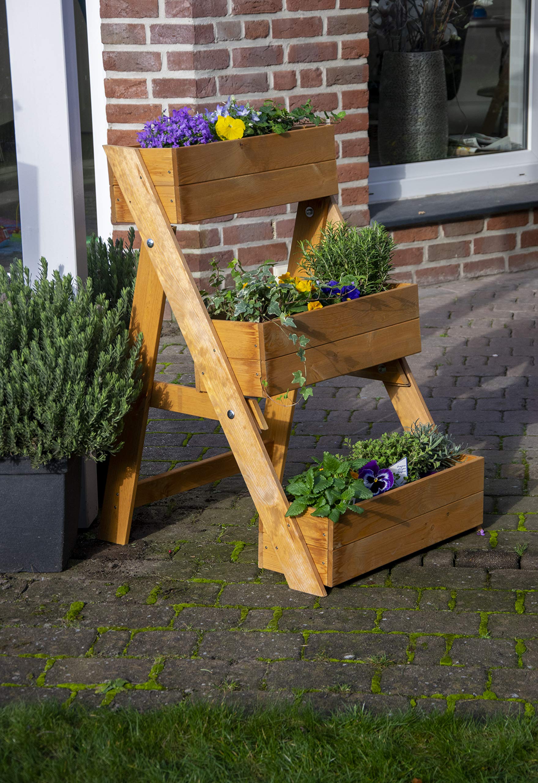 Scaletta pieghevole A 3 livelli supporto per piante da giardino