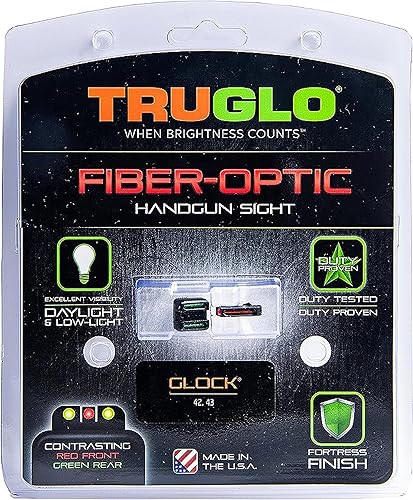 Miniatura 4 de TRUGLO Vista nocturna para pistola de fibra óptica, compacta y duradera, resistente a los enganches, alta visibilidad, frontal roja y verde para