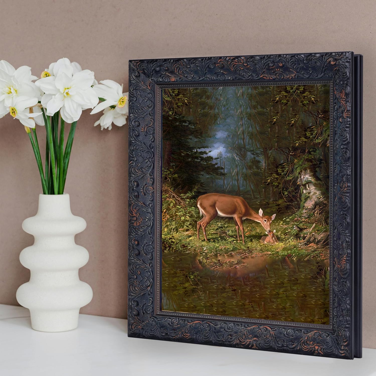 Plein Air Frame, Museum Collection Frames for Canvas Art, Solid Wood Floater Frame for Canvas Painting, Oil Painting Frames No Back and Cover (12"x12", Black)