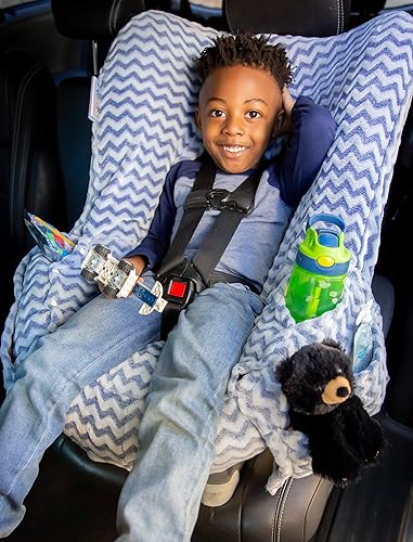 Miniatura 2 de Niko Easy-Wash Children's Car Seat Cover & Liner - Minky - Chevron rosa - Ajuste universal - probado en choques - Parte inferior de asiento