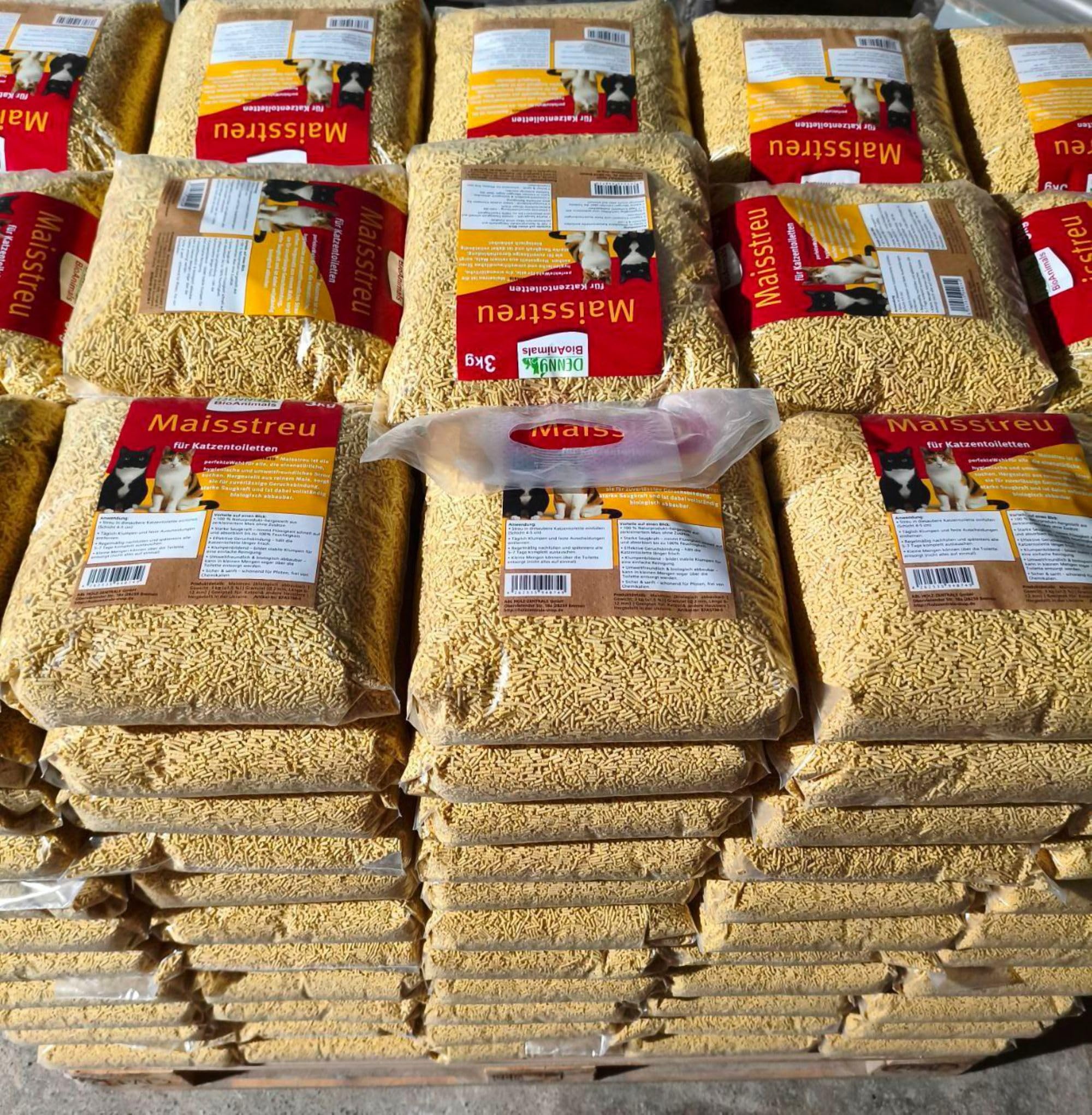 Klumpende Mais Katzenstreu 100% Pflanzlich & Biologisch Abbaubar – Extra Ergiebig & Geruchsbindend – Staubarm & sanft – Auch für Kitten Geeignet – 30 kg / 80 L