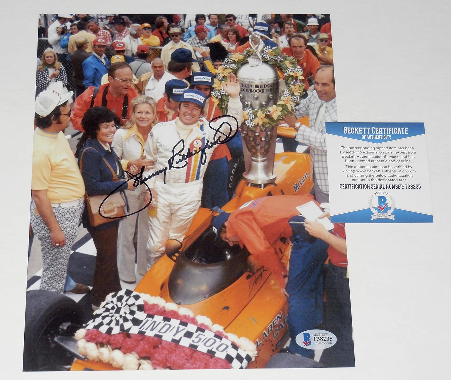 Johnny Rutherford Autographed 8x10 Color Photo (Racing) Beckett COA! at Amazon's Sports