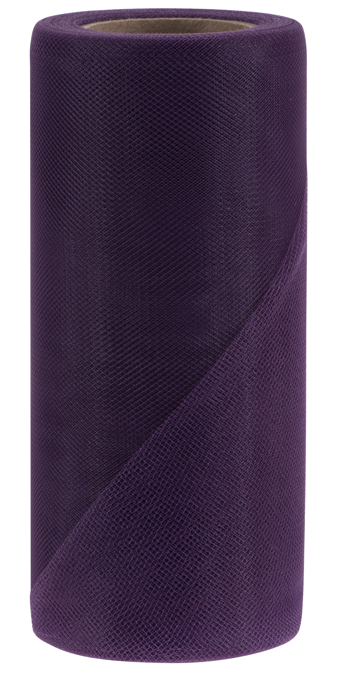 Falk Fabrics Tulle Spool for Decoration, 6-Inch by 25-Yard, Eggplant