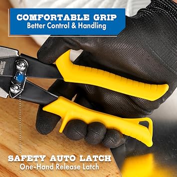 MIDWEST ToughCut Aviation Snips, Straight Cut, Metal Cutting Tin Snips