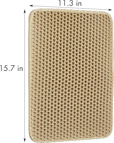 Miniatura 10 de Tapete de arena para gatos en negro tapete pequeño para caja de arena para gatos de 12 x 16 pulgadas - Tapete para bandeja de arena para gatos -