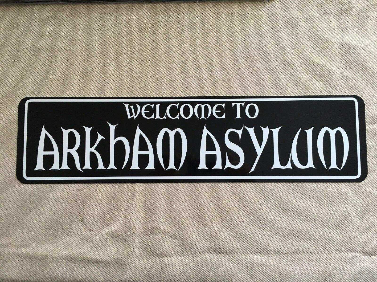 Biopracess WELCOME TO ARKHAM ASYLUM Sign 6"x24" ALUMINUM New Home Decor Metal Sign street sign 10x40 cm