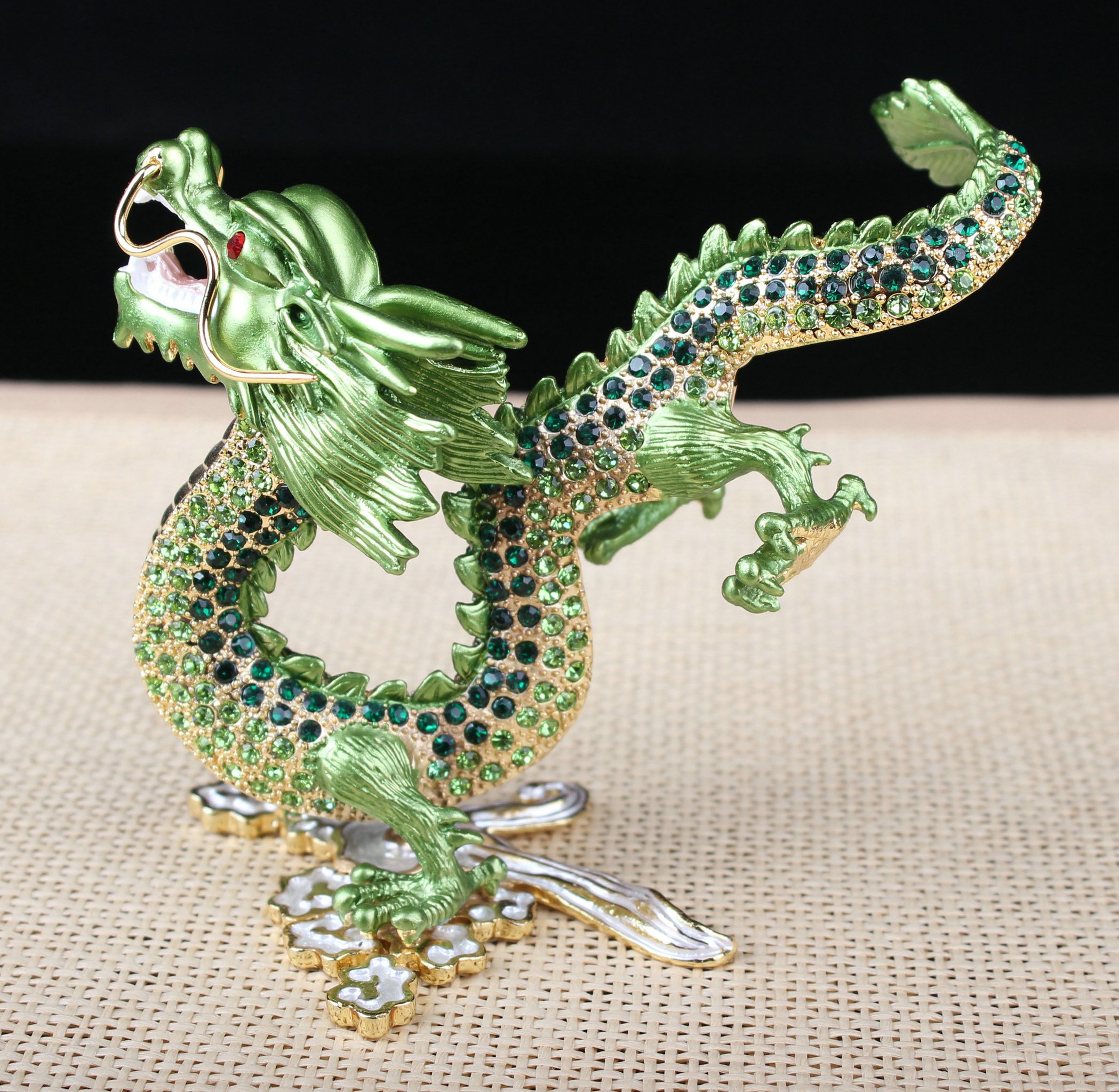 znewlook Dragon Figurine Display Dragon Home Decor Figure Gift (1312.5 cm (LH), Green)