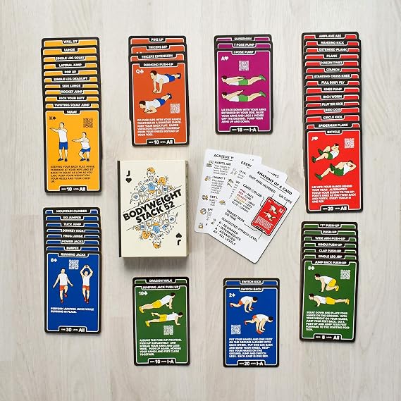 52 Weight Exercise Cards: Workout Playing Cards Game