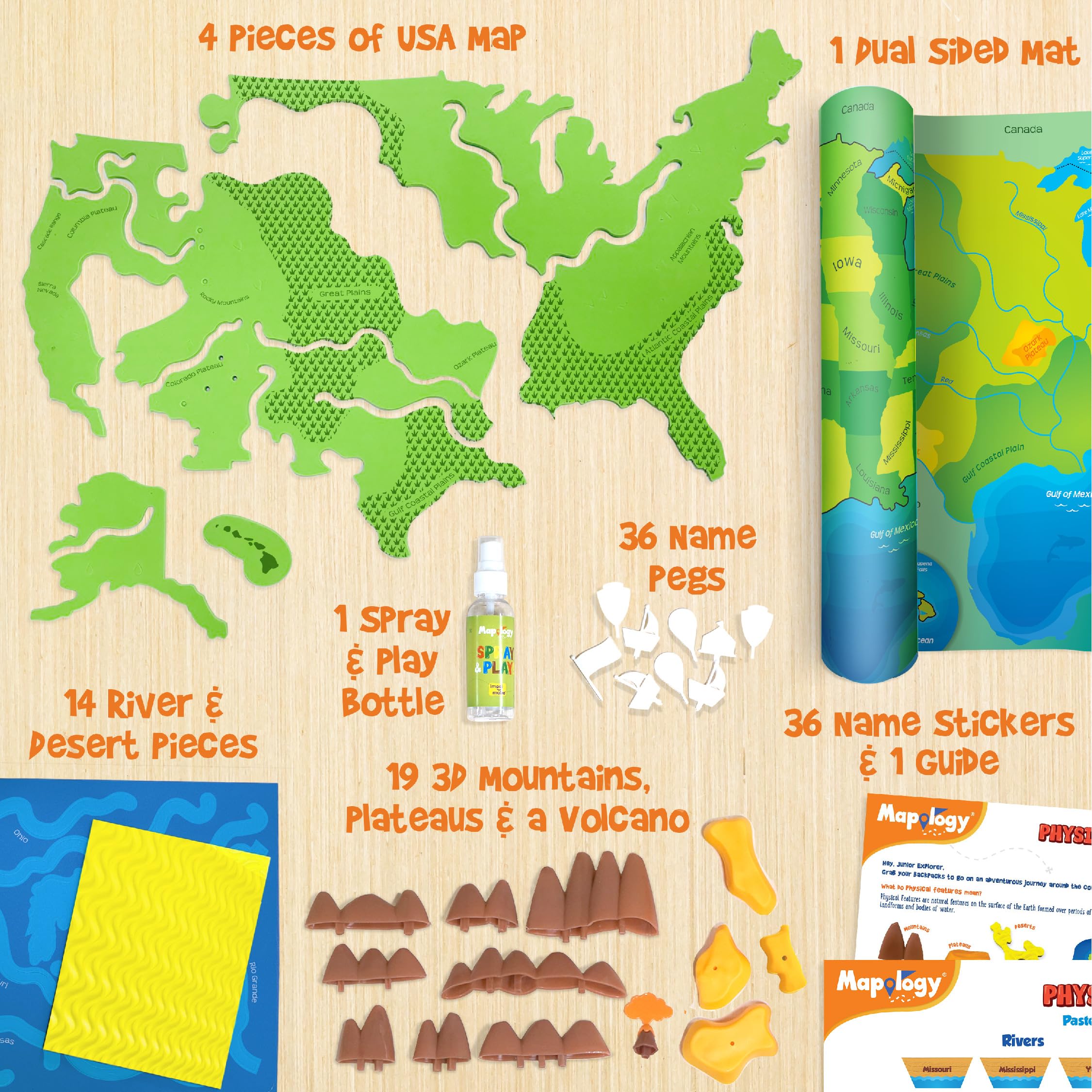 Imagimake Mapology Physical Features USA Puzzle | Mountains, National Parks, Rivers & Lakes 3D Puzzle for Kids 8-10 | Educational Toys | Classroom Must-Haves | Learning Gift for Kids Age 8-12