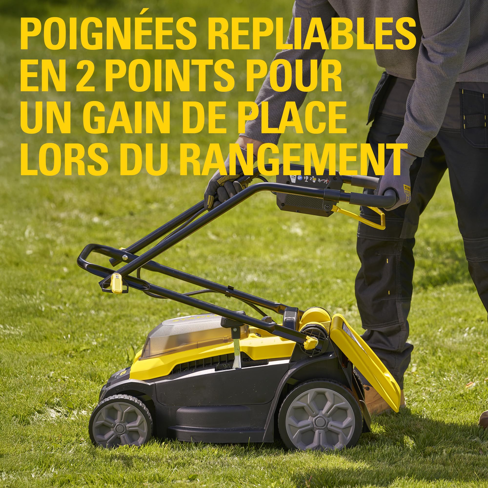 Stanley V20 Tondeuse à Gazon sans Fil 34 cm 18V 4Ah Li-Ion Brushless