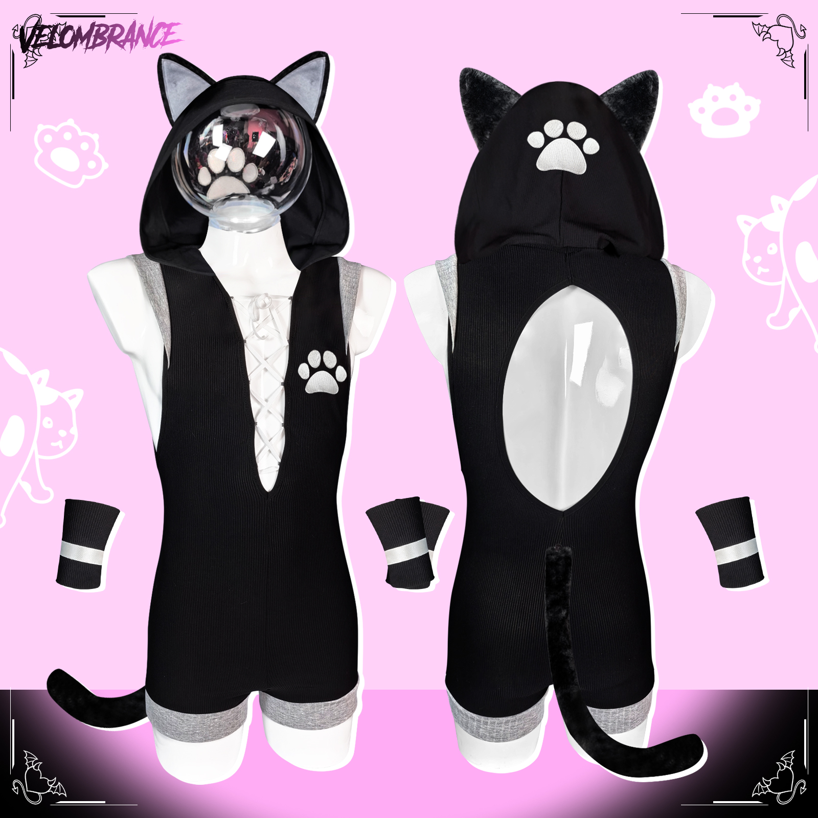 Amazon.co.jp: [velombrance] 男の娘 猫コスチューム メンズ ボディ