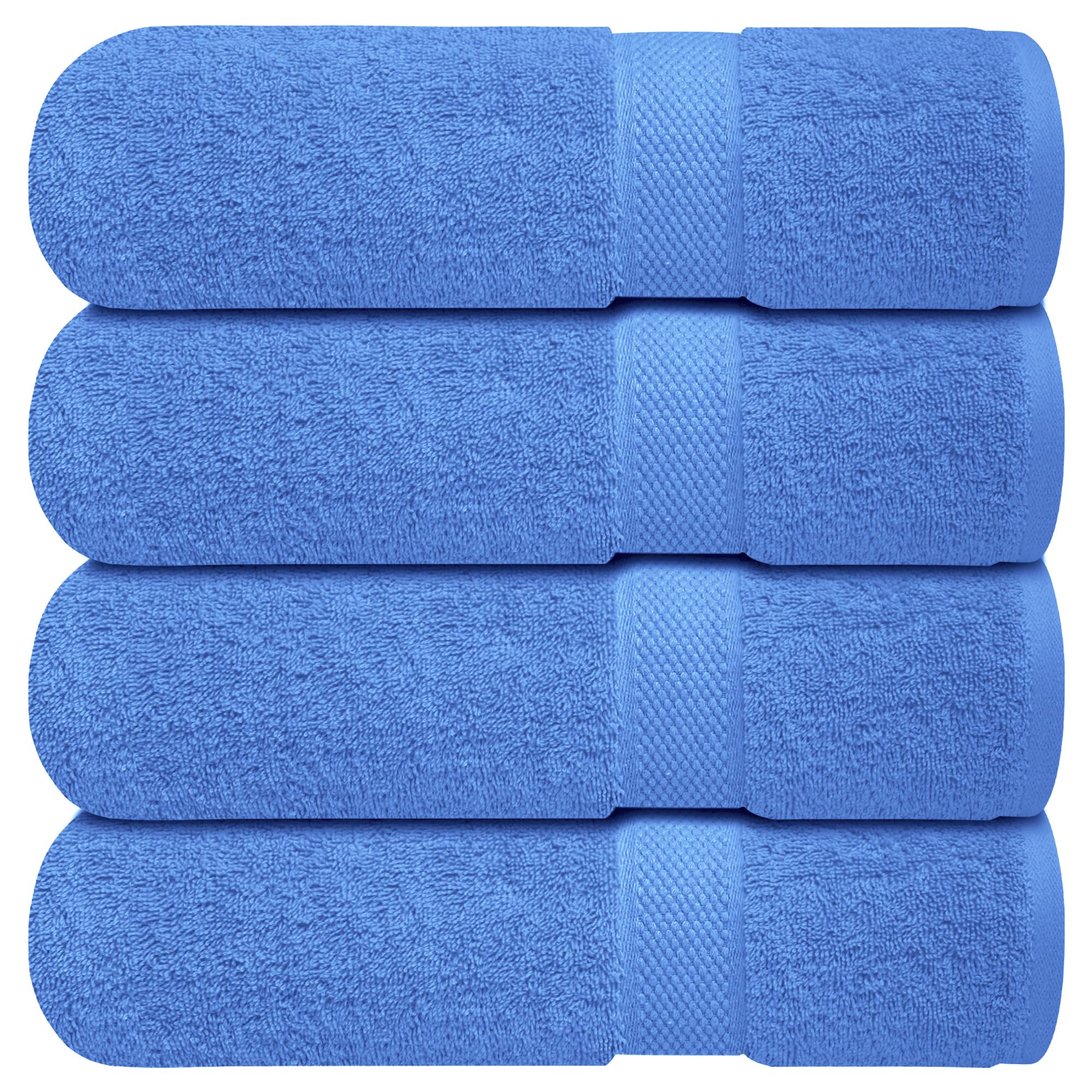 Infinitee Xclusives Premium Bath Towels Set Pack of 4-100% Ring Spun Cotton Bath Towels 70cm x 140cm - Highly Absorbent Durable Towels, Perfect for Daily Use (Eloquent Blue, Bath Towels)