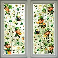 Vista 1 de WALPLUS Decoración de primavera para el Día de San Patricio, de doble cara, reutilizable, despegar y pegar, extraíble para ventana de duende