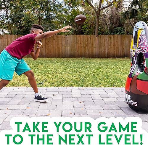 Miniatura 7 de Franklin Sports Juego de lanzamiento de objetivos de fútbol para niños, juguete inflable de tiro con mini pelotas de fútbol suaves - Divertido juego