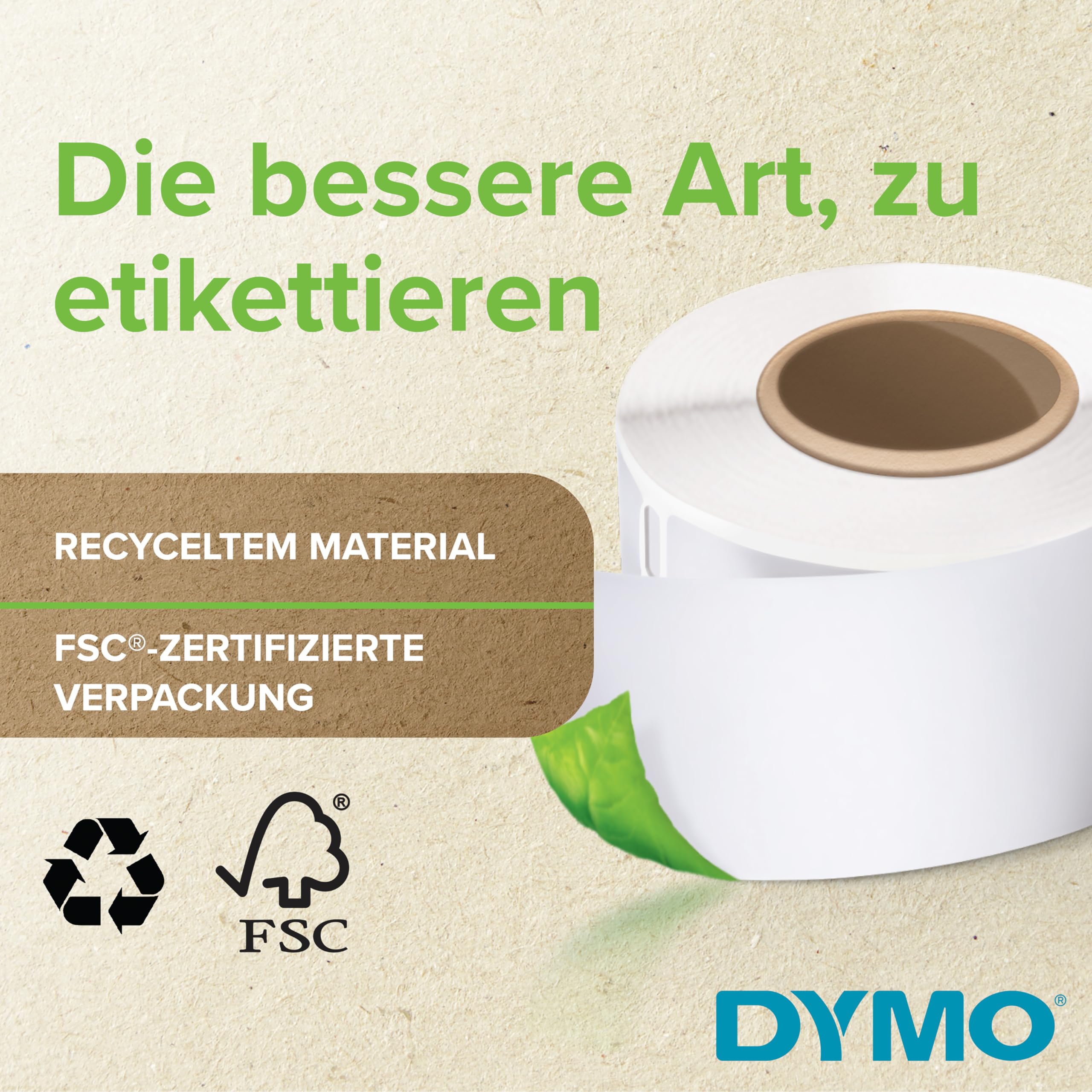 DYMO Original LabelWriter Versandetiketten/-Namensschilder (groß) | 54 mm x 101 mm | 6 Rollen mit je 220 leicht ablösbaren Etiketten (1.320 Etiketten) | für LabelWriter Etikettendrucker