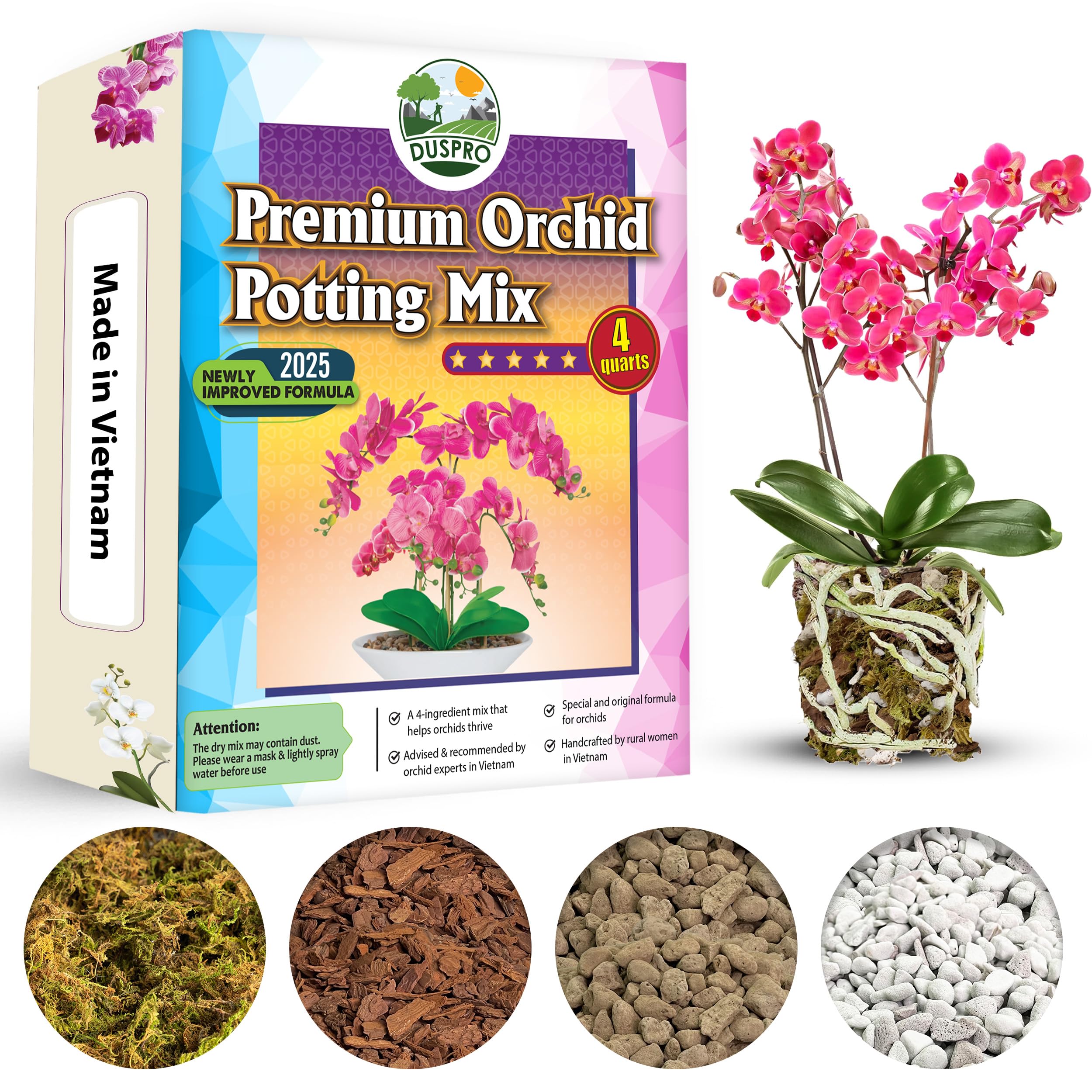 DUSPRO 4-in-1 Orchid Potting Mix