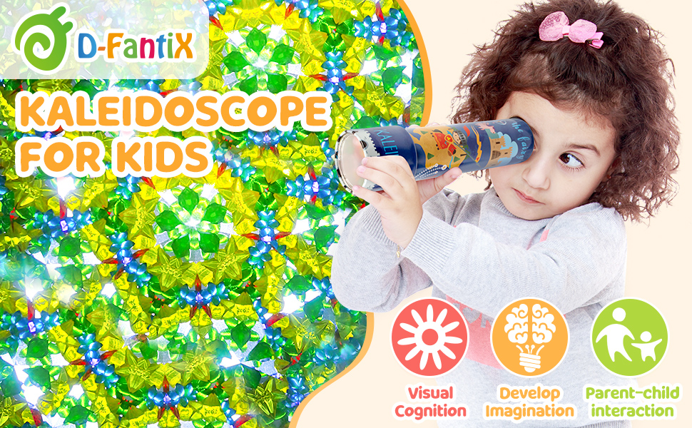 D-FantiX Kaléidoscope classique en étain pour enfants, lot de 2