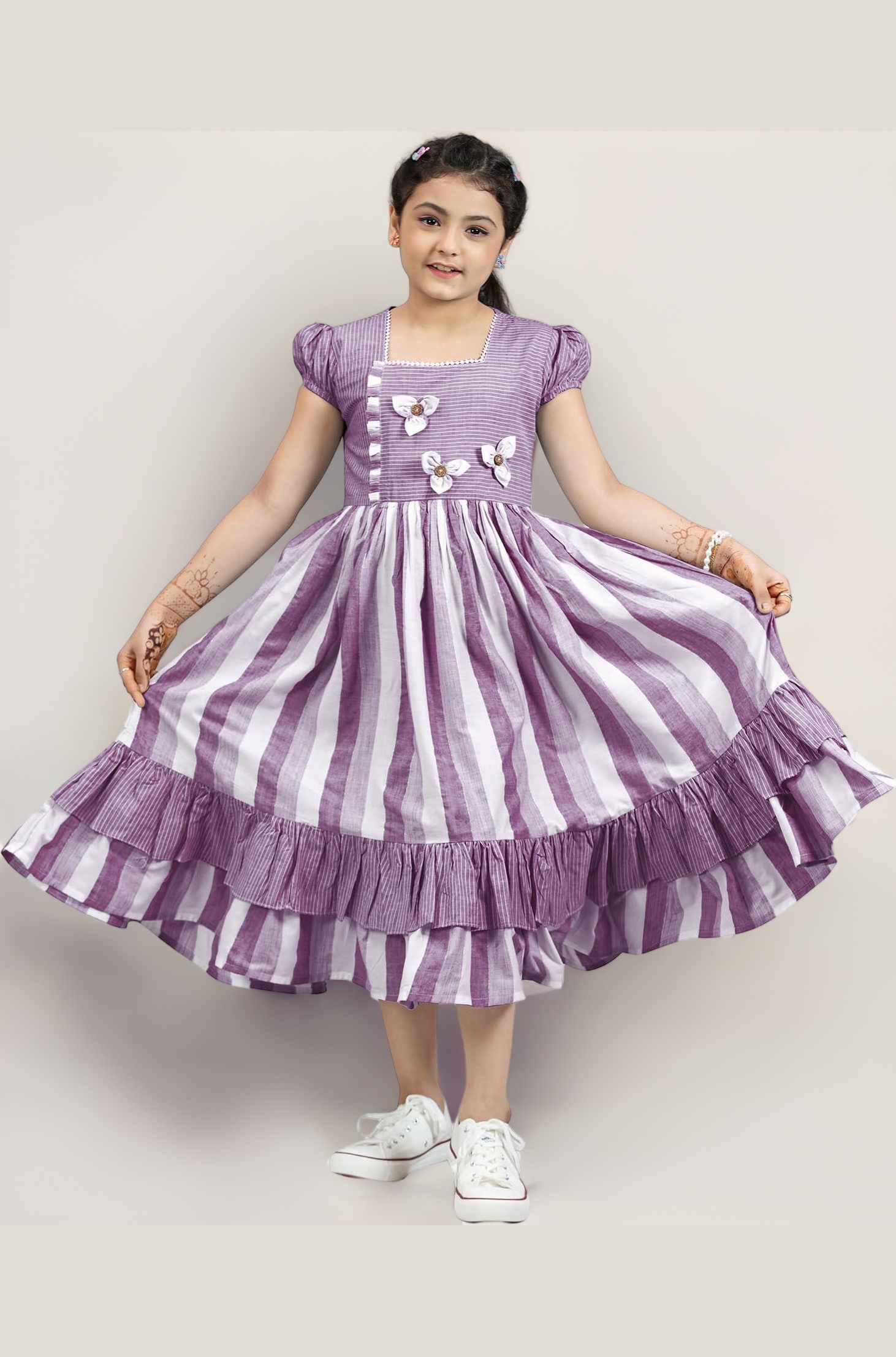 Fashion Dream Girl's Cotton Blend Printed Dress|Frock for Girls|Dress for Kids