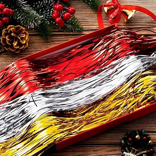 Miniatura 5 de Decoraciones de carámbanos de oropel brillantes de Navidad, 18 pulgadas, para árbol de Navidad, carámbanos de oropel de aluminio, flecos de papel de