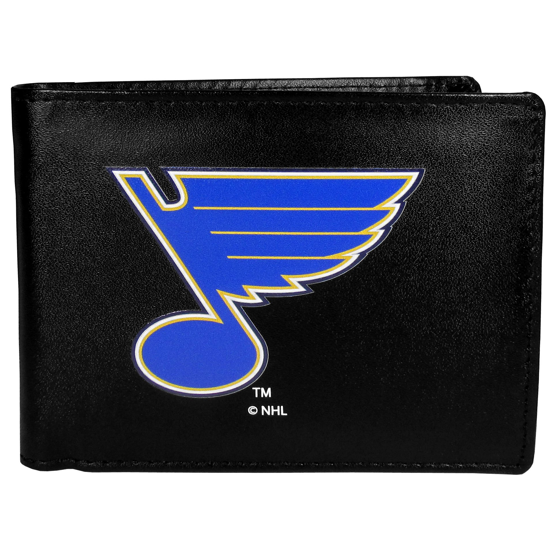 NHL St. Louis Blues Unisex Siskiyou Sportsbi-Fold Wallet Large Logo, Black, One Size