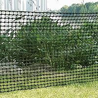 Vista 6 de Rollo de malla de plástico para valla de seguridad, 4 x 100 pies, 1 rollo con 100 bridas, red reutilizable temporal para valla de nieve, jardín