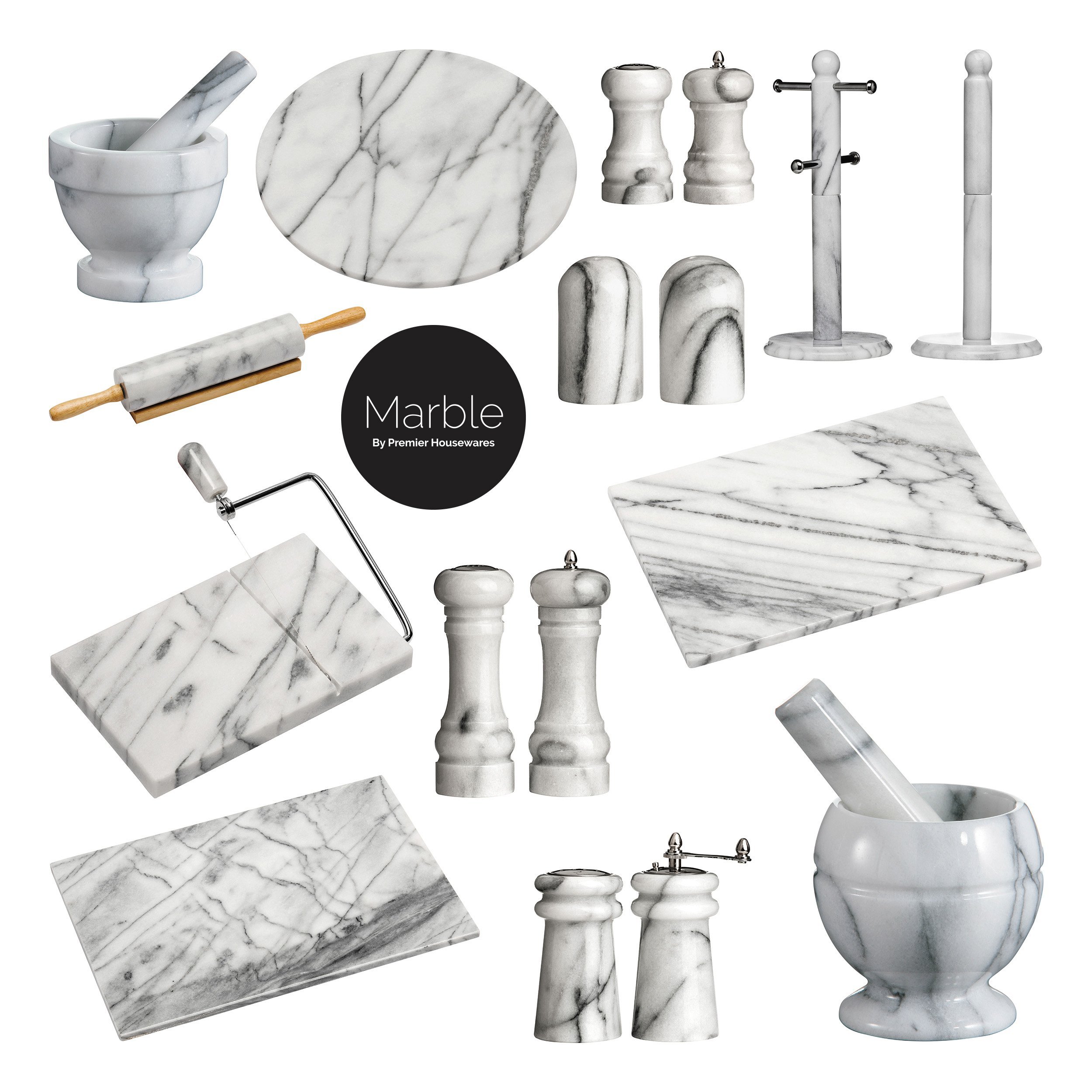 Premier Housewares Kitchen Roll Holder Marble