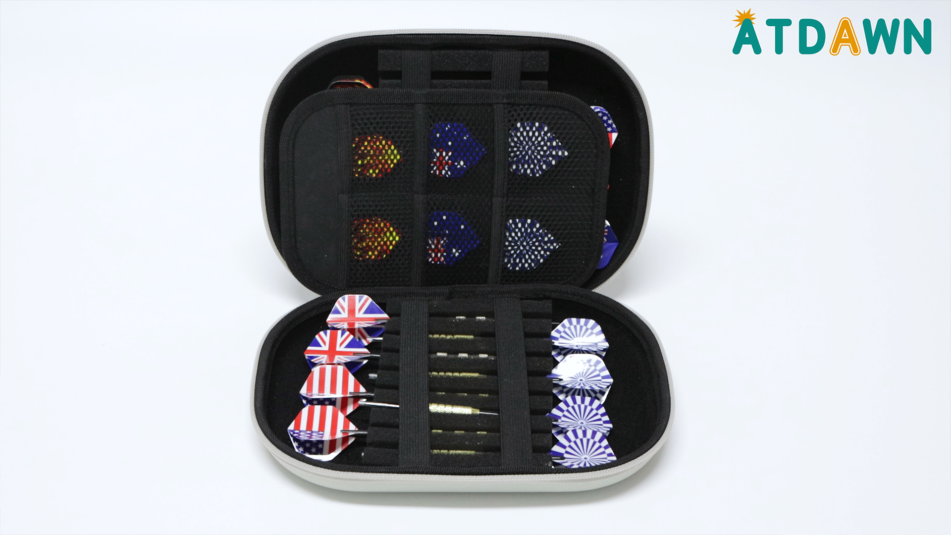 ATDAWN Custodia Per Freccette - Borsa Portatile Per 18 Freccette E Accessori, Impermeabile, Nero/Grigio - Foto 11