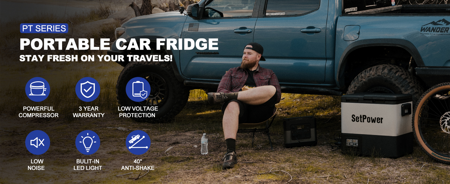 Image of Setpower Dual Zone Car Refrigerator,59QT Car fridge Portable 12V Cooler,Electric Cooler for Vehicle,12V Refrigerator for Car Camping Travel SUV Truck RV Road Trip,APP Control,DT55(Dark Black)