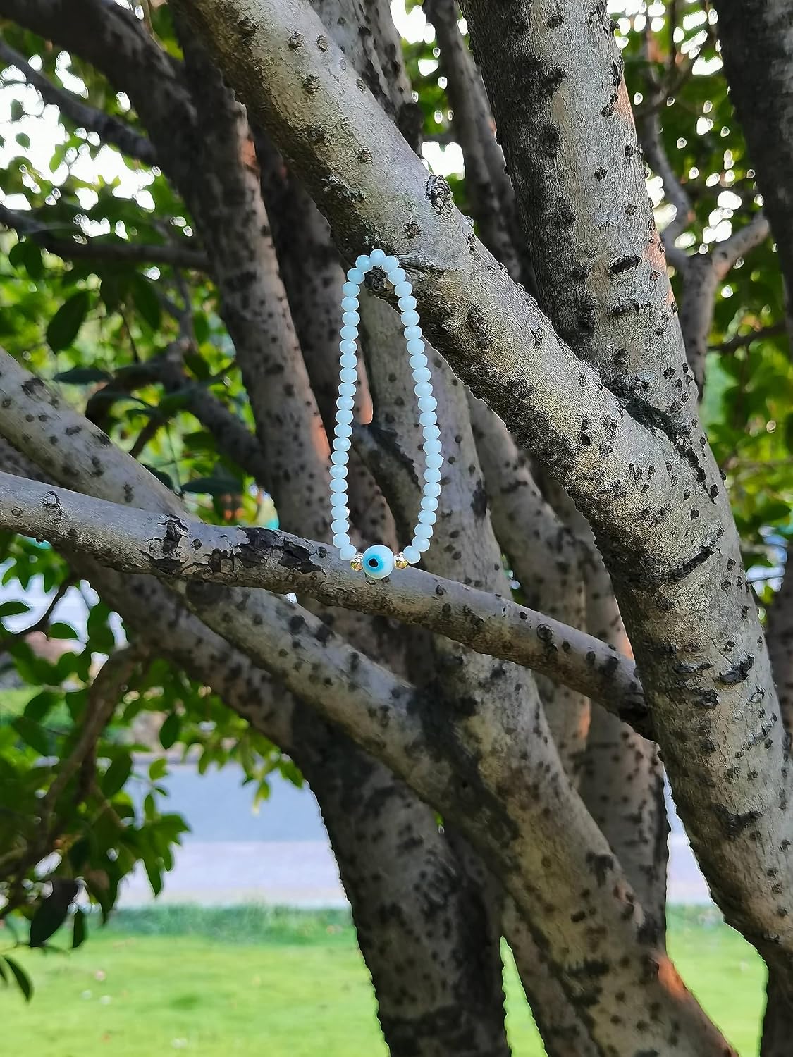 Evil Eye Crystal Bead Bracelet Freshwater Pearl Amulet Protection Good Luck Bracelet For Women Teen Girls