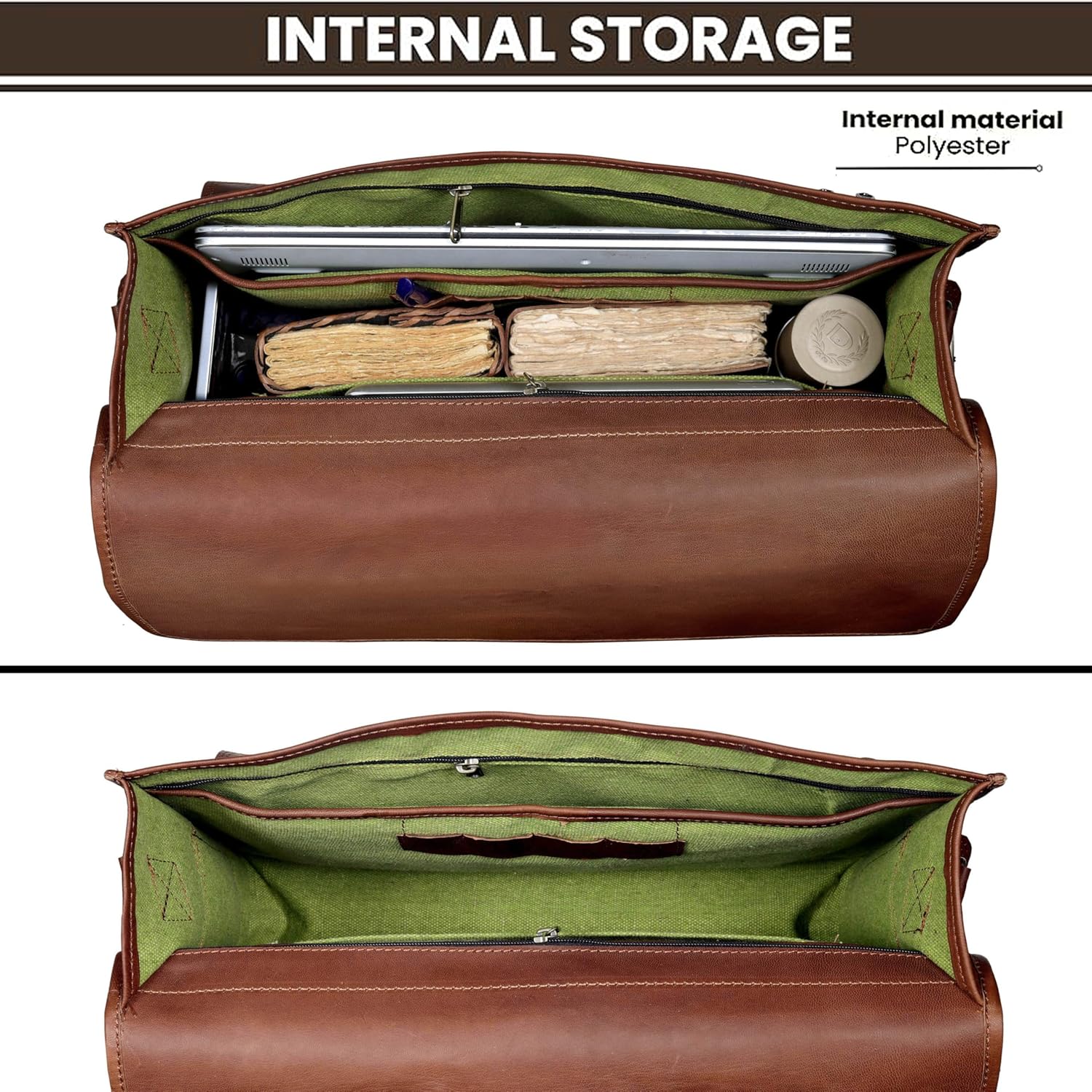 18 Inch Buffalo Leather Laptop Briefcase for Men Vintage Handmade Leather Messenger Bag for Work, Travel & Business – Rustic Brown Full Grain” Best Computer Satchel School distressed Bag - Image 4