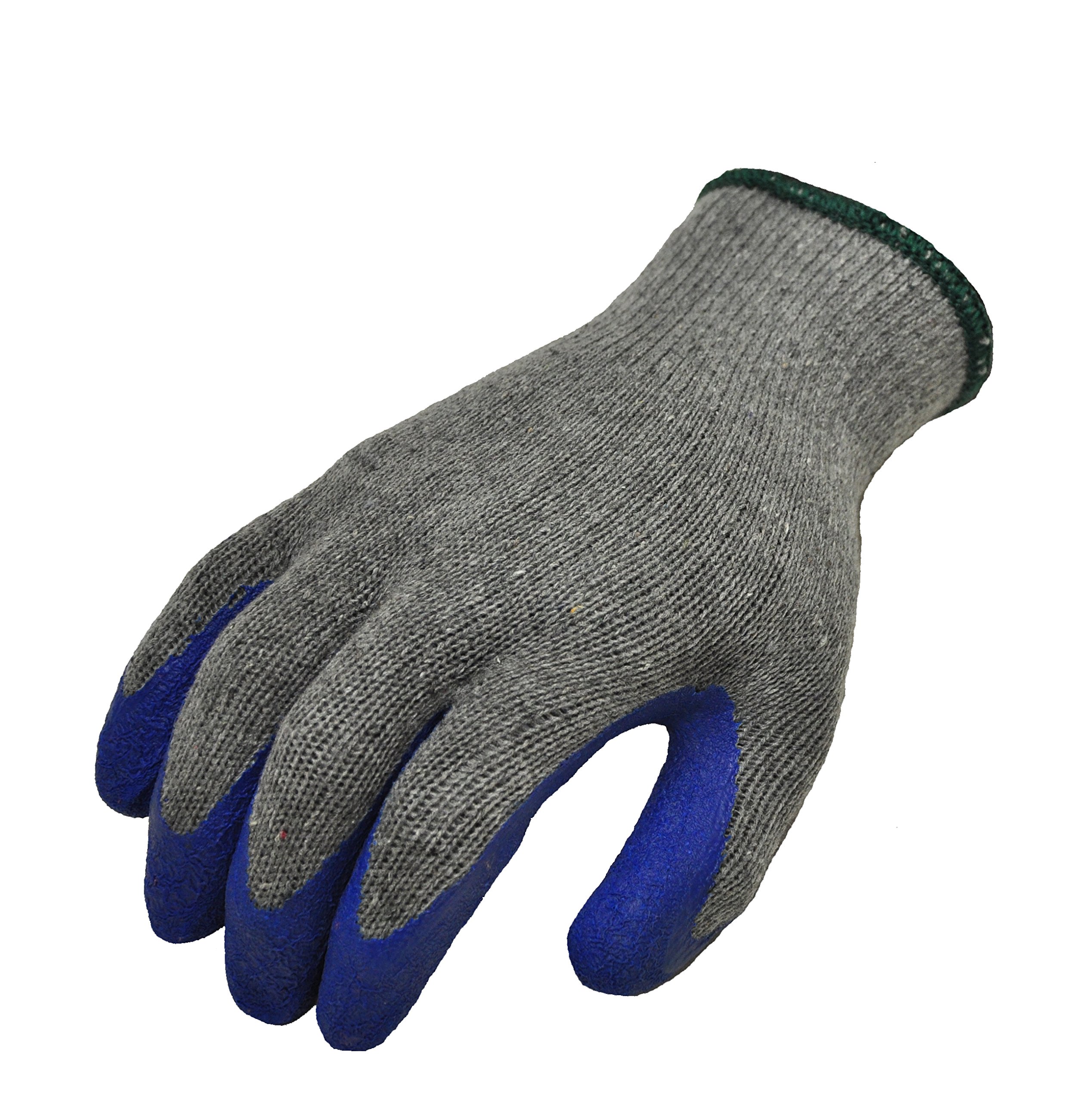 G & F Products Lot de 120 paires de gants de travail pour homme avec revêtement en caoutchouc latex bleu
