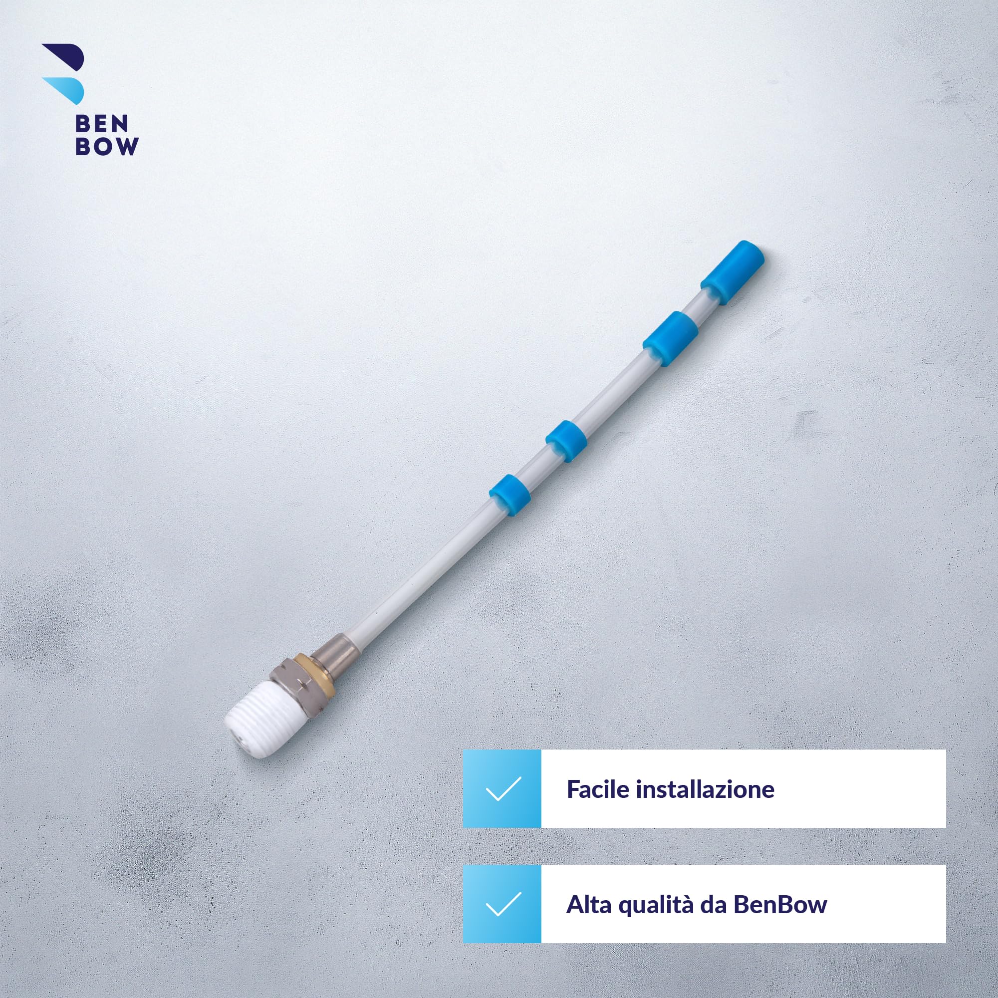BenBow 112 1x Tubo in Silicone, Tubo di Ricambio Blu per Pistola di Pulizia ad Aria Compressa - Ricambio, Tubo Rotante con Pesi - Effetto Turbine Intenso & Compatibile con la Serie PRO